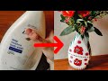 DIY Flower Vase with Empty Plastic Container 😍✍️❤️