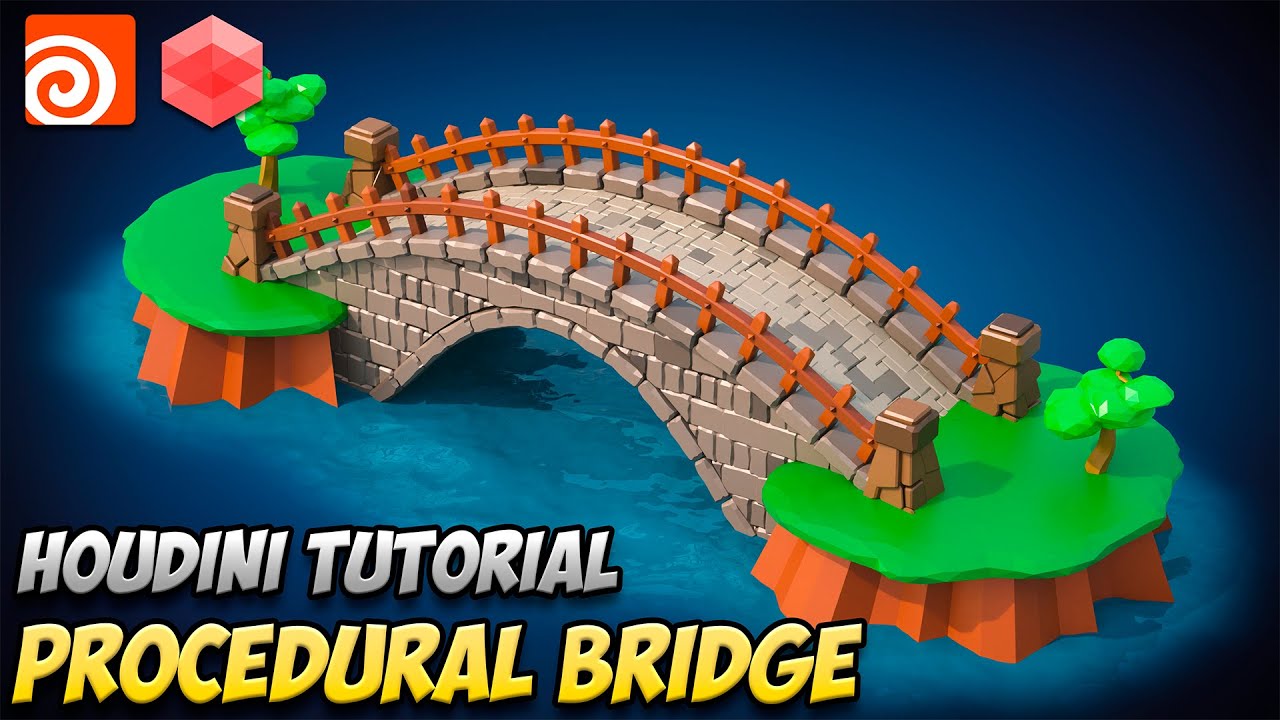 Stylized Procedural Bridge Houdini Tutorial - FREE PROJECT - YouTube