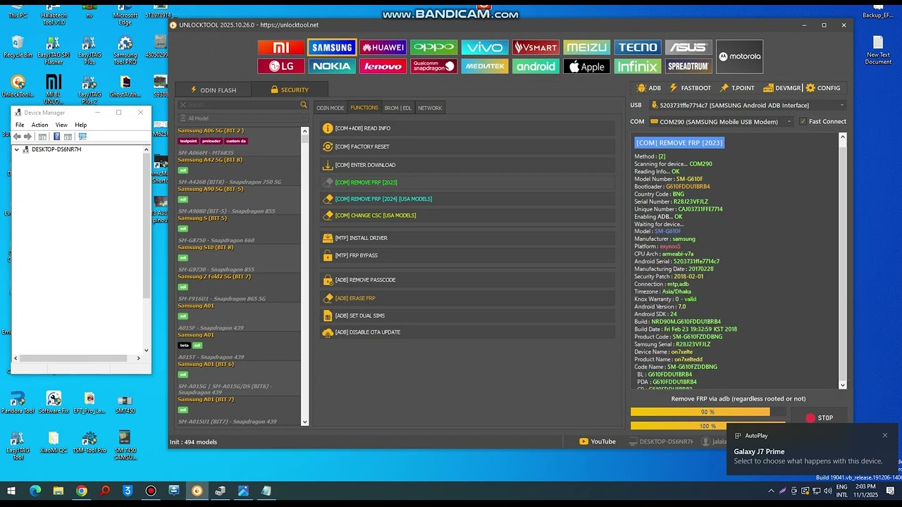Samsung Galaxy J7 Prime G610F FRP Bypass Unlock Done✅ By Unlock tool 