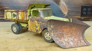 Rusty 1950's Tonka Dump Truck and Snow Plow Restoration