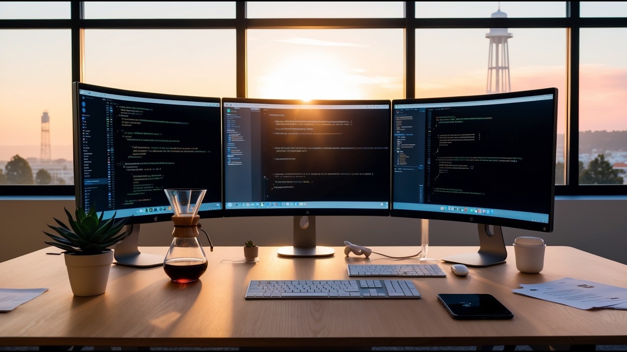 Silicon Valley Sunrise 💻 Morning Code Sprint | Startup Flow at Golden Hour