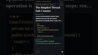Day 58 Pt 4/10: The Simplest Thread-Safe Counter #Shorts