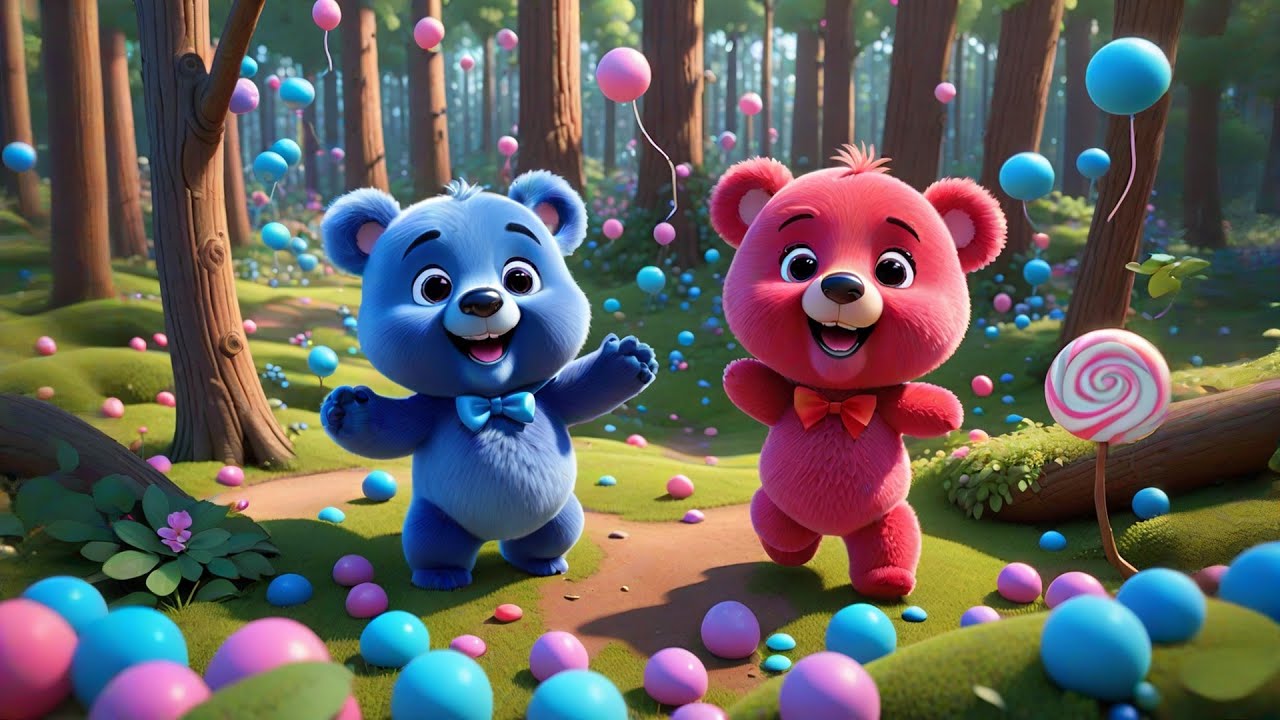 Four Candy Bears Bounce Down the Street | Fun Kids Song | Nursery Rhymes and Baby Songs