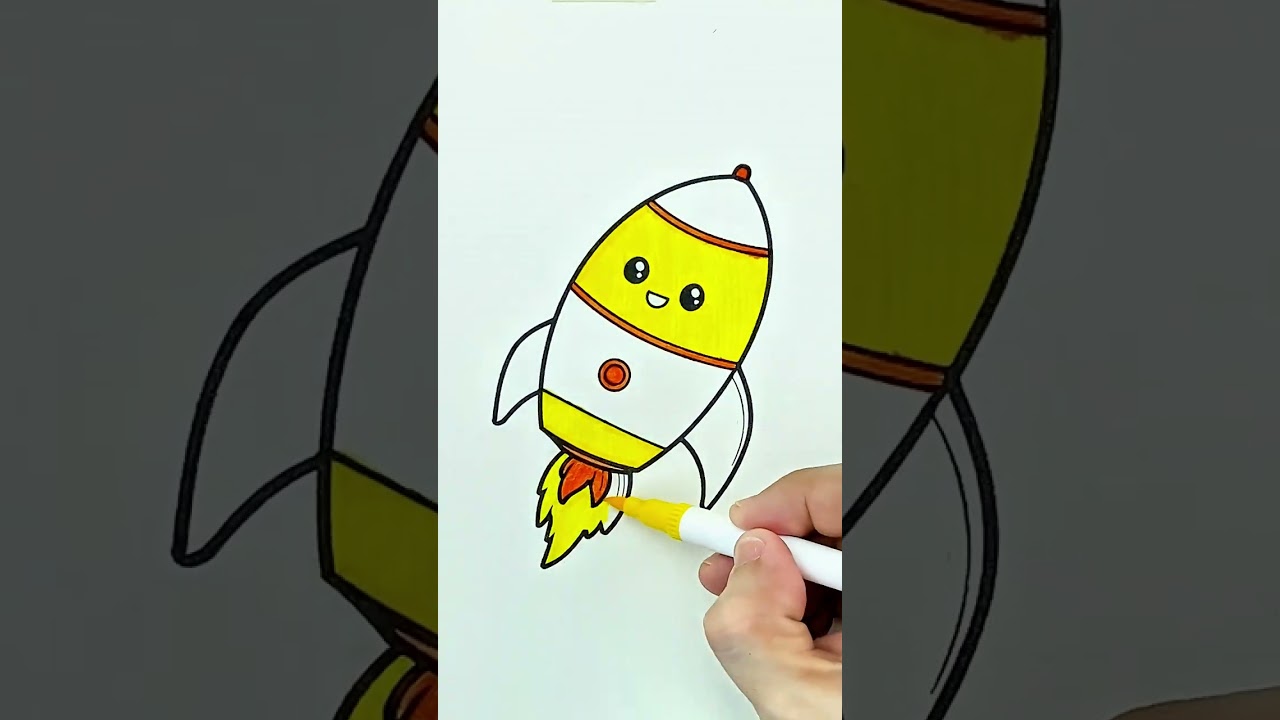Blast Off with a Glitter Rocket! 🚀✨ Fun Coloring for Kids