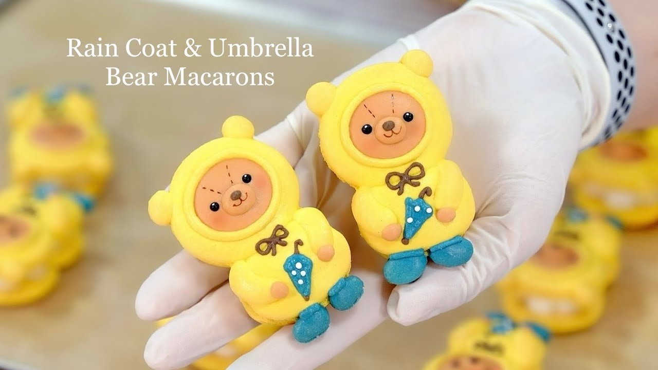 Rain Coat & Umbrella Bear Macarons
