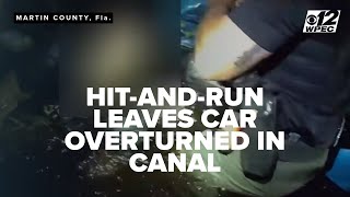 Hit-and-run leaves car overturned in Florida canal, couple rescued by deputies