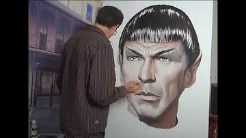 Time lapse portrait of Leonard Nimoy Spock Lee Bivens Star Trek Enterprise original how to tutorial