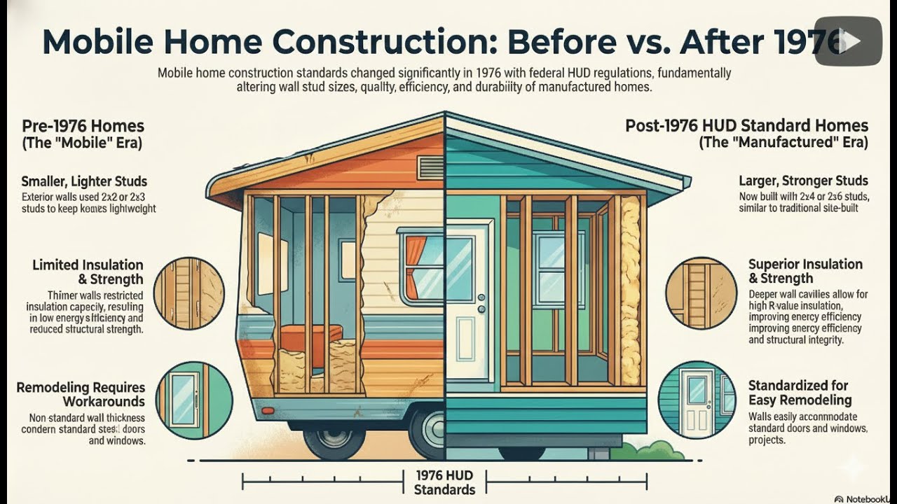 Mobile Home Construction Before and After 1976 HUD Changes