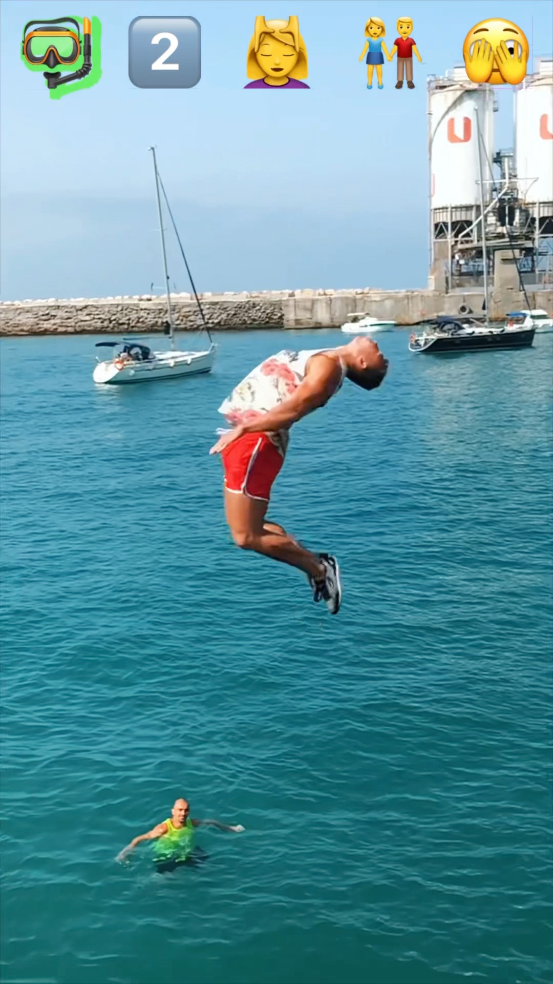 Stunts with Emojis pt.56??#kiryakolesnikov #prank #funny #comedy #stunt #parkour #flip
