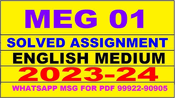 meg 1 solved assignment 2023-24 | meg 1 solved assignment in english 2023-2024 | meg 1 2024