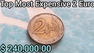 $ 240,000.00 TOP MOST EXPENSIVE 2 EURO! Ultra Rare Error Coin Worth Money Don't Spend This