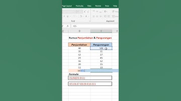 Rumus Penjumlahan dan Pengurangan di Excel #shorts