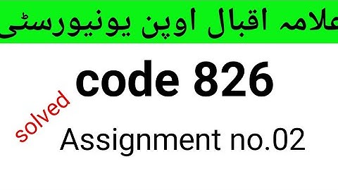 aiou Assignment no.02 code 826