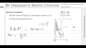 WMA12/01, IAL, (Edexcel), P2, October 2022, Q9, Equations of Circles,  Differentiation, Integration