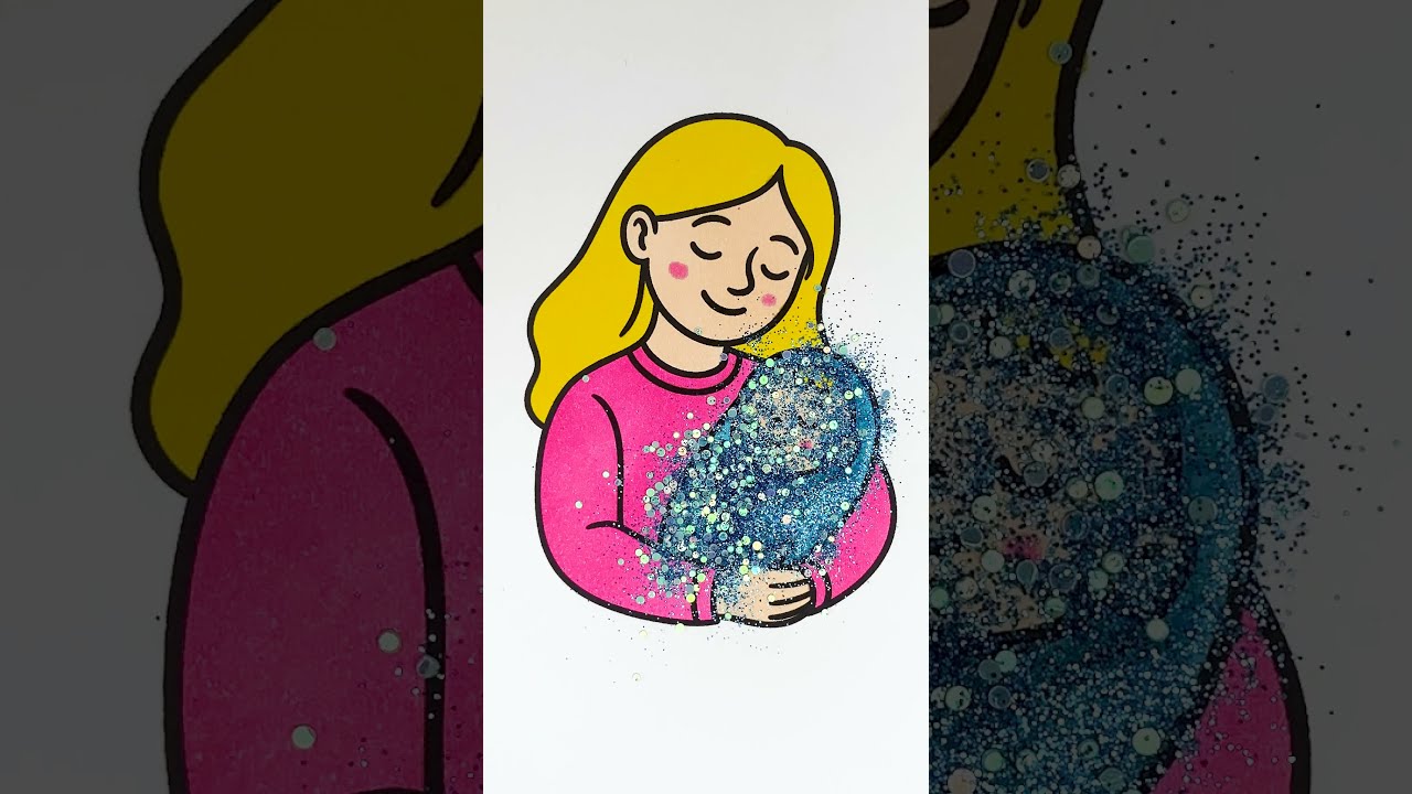  Reverse Play Barbie Mom Baby Glitter Art Mothersday Mother Love