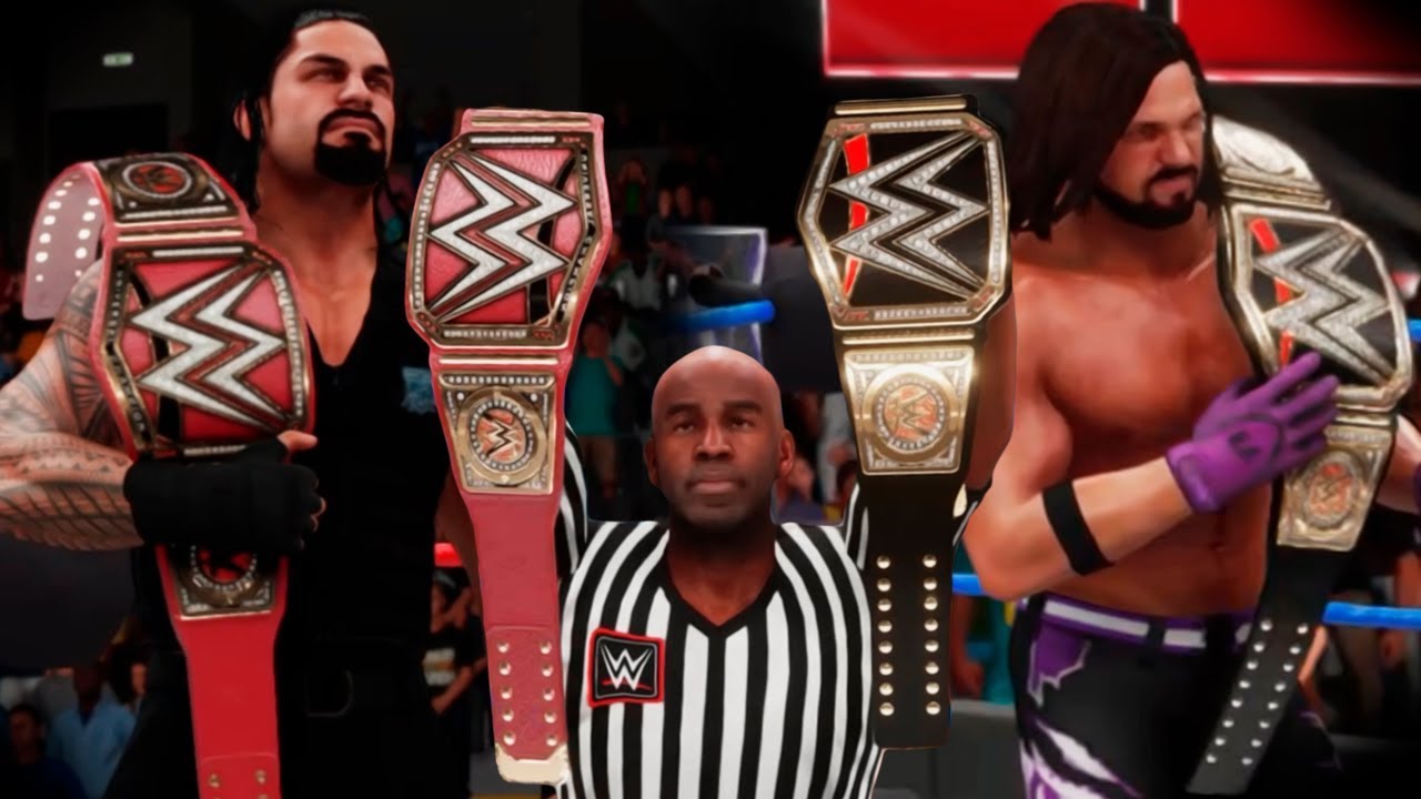 Roman Reigns Vs Aj Styles Universal Champion Vs Wwe Champion