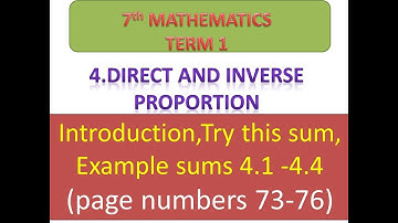7th std maths - 4.DIRECT AND INVERSE PROPORTION
