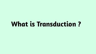 What is Transduction 