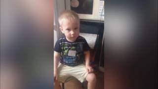 The reaction of the little boy to his mother's song The dog is gone