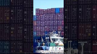 INSANE Mega Ship Departure 🚢 Port of Los Angeles 😯 #shorts #containership #viral #ships
