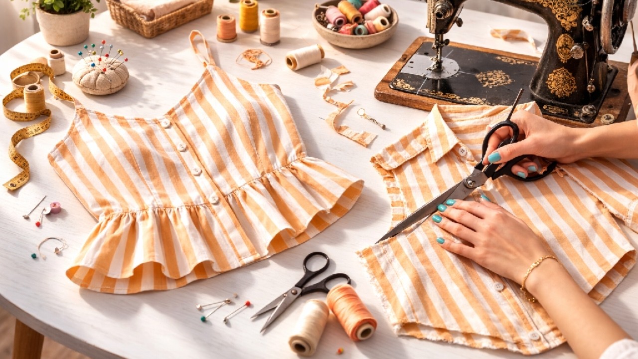 How to Turn an Old Shirt into a Beautiful Top | Beginner Friendly DIY