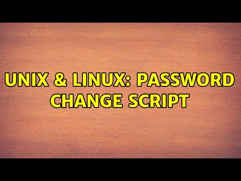Unix & Linux: Password change Script