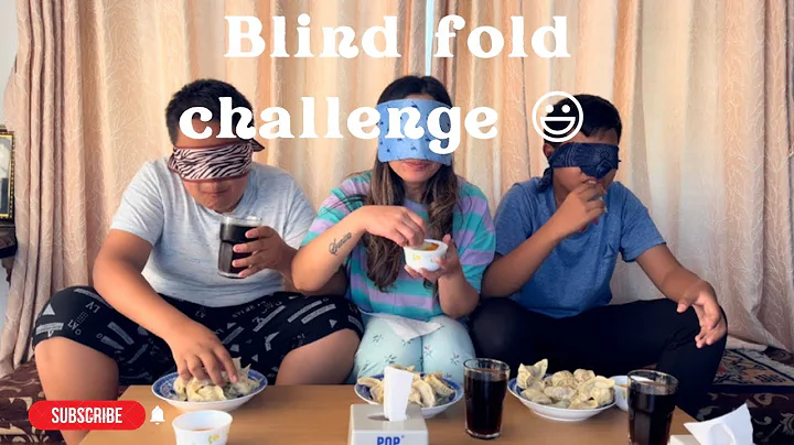 Comedy blind fold challenge with 20 pieces momo  || who wins..?