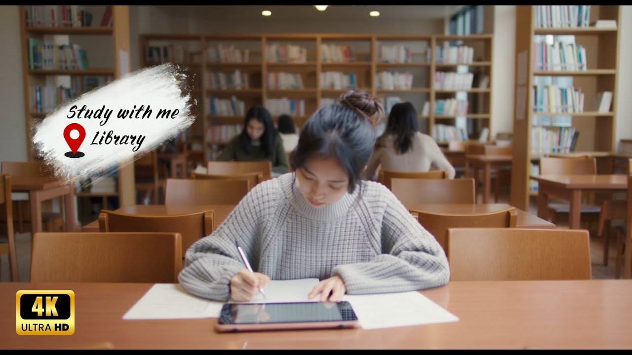 🔴 LIVE  Study With Me Library 📚 No Music   Just Ambience 24 7 Focus 4K