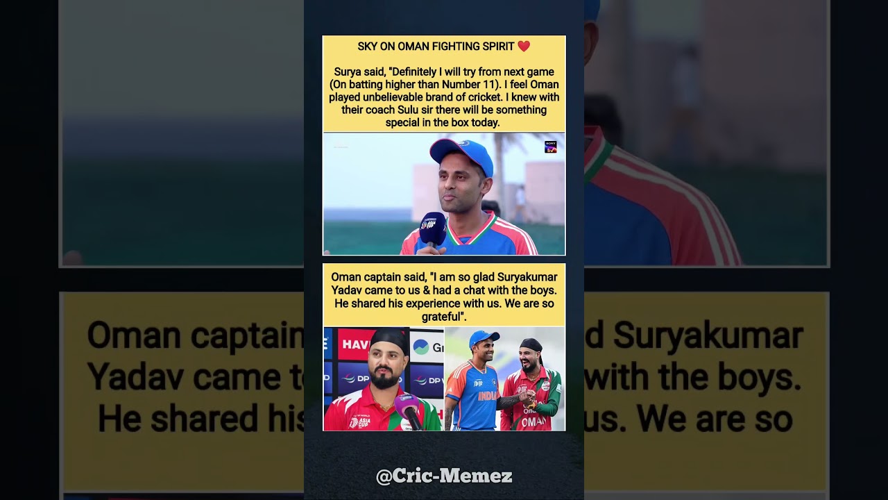 Suryakumar yadav on Oman cricket team 🤍 