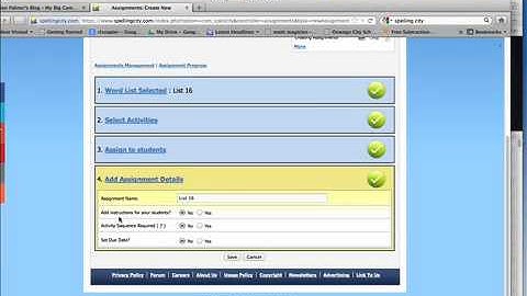 Creating Assignments on Spelling City