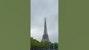 Eiffel Tower in the clouds