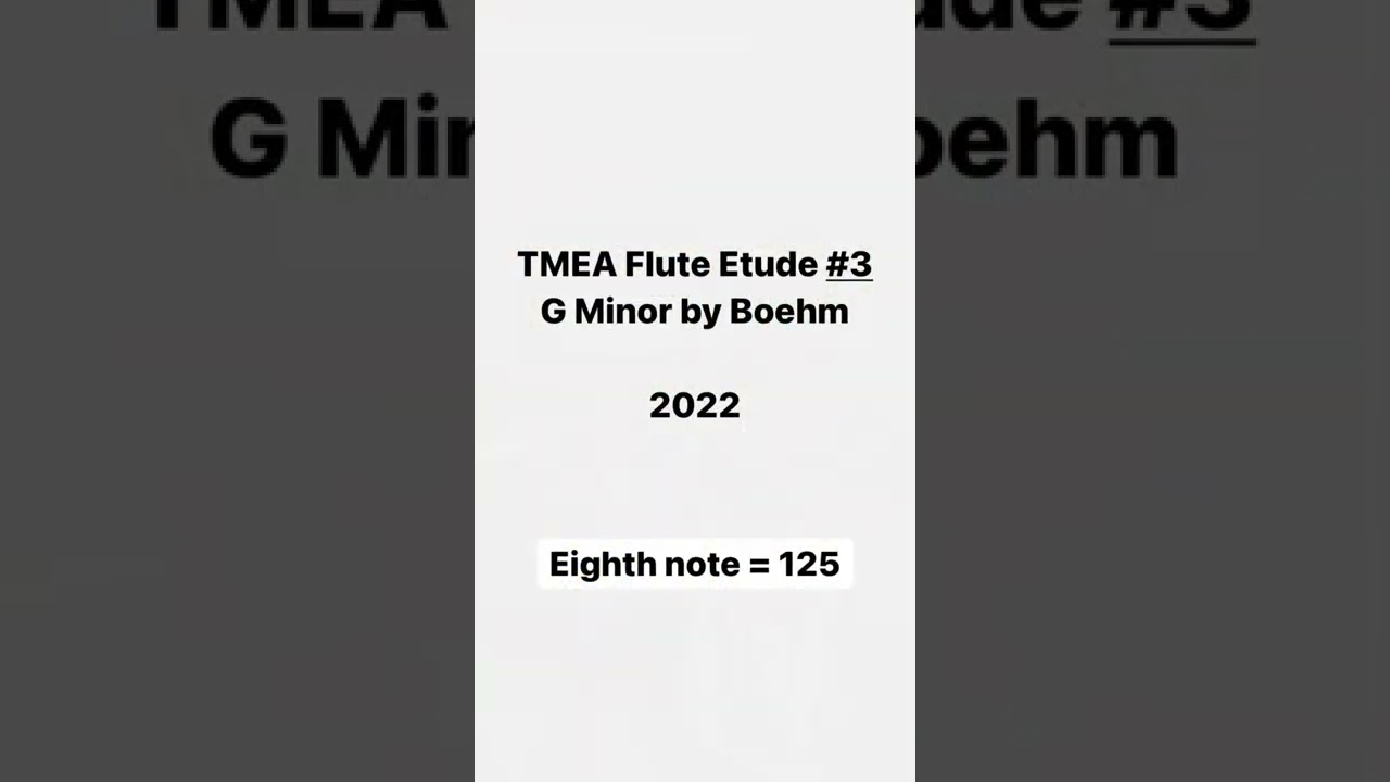 2022 TMEA Flute Etude #3, etude in G Minor by Boehm