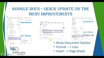 Google Docs - Jan 2018  Menu Improvements