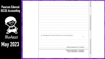 Pearson Edexcel IGCSE Accounting - May 2023