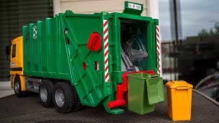 Kid's Corner: Bruder Toys Rear Load Garbage Truck Review & Demo