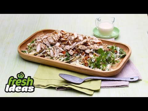 BBQ Grilled Chicken Recipe with Waldorf Coleslaw