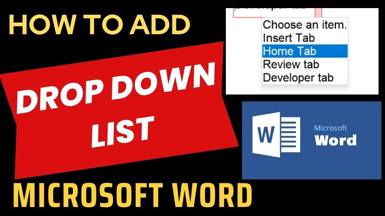 How to Add a Drop Down List to a Word Document - YouTube
