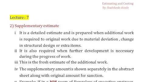 7* Supplementary estimate