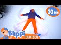 Wie macht man einen Schneeengel? ⛄ - Blippi | Moonbug Kids Deutsch