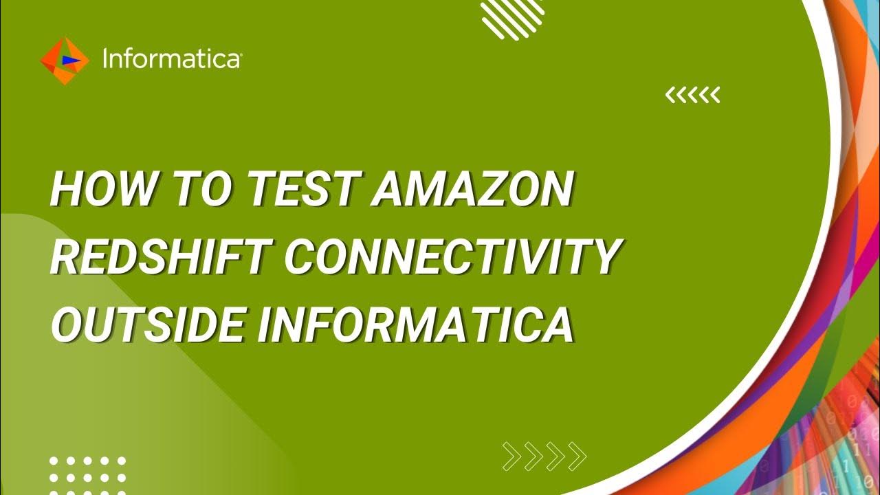 How to Test Amazon Redshift Connectivity Outside Informatica YouTube