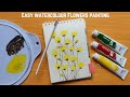 Easy watercolour yellow flowers painting tutorial for beginners  hiras art gallery