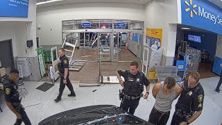 Surveillance video: Man crashes into Walmart store in Westwood