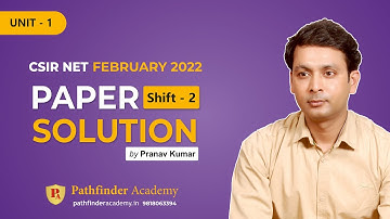 Unit  1 | CSIR NET Life Science Question Paper Solved February  2022 Shift - 2