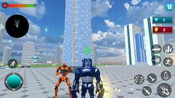 Police Panda Robot Car Transform Flying Car Games - Android Gameplay