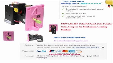 NEW LK100P Colorful Panel Coin Selector Coin for vending machine(sales@hominggame .com)