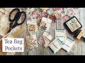 Tea Bag Easy POCKETS using scraps | embellishments for Junk Journal | JJ#188