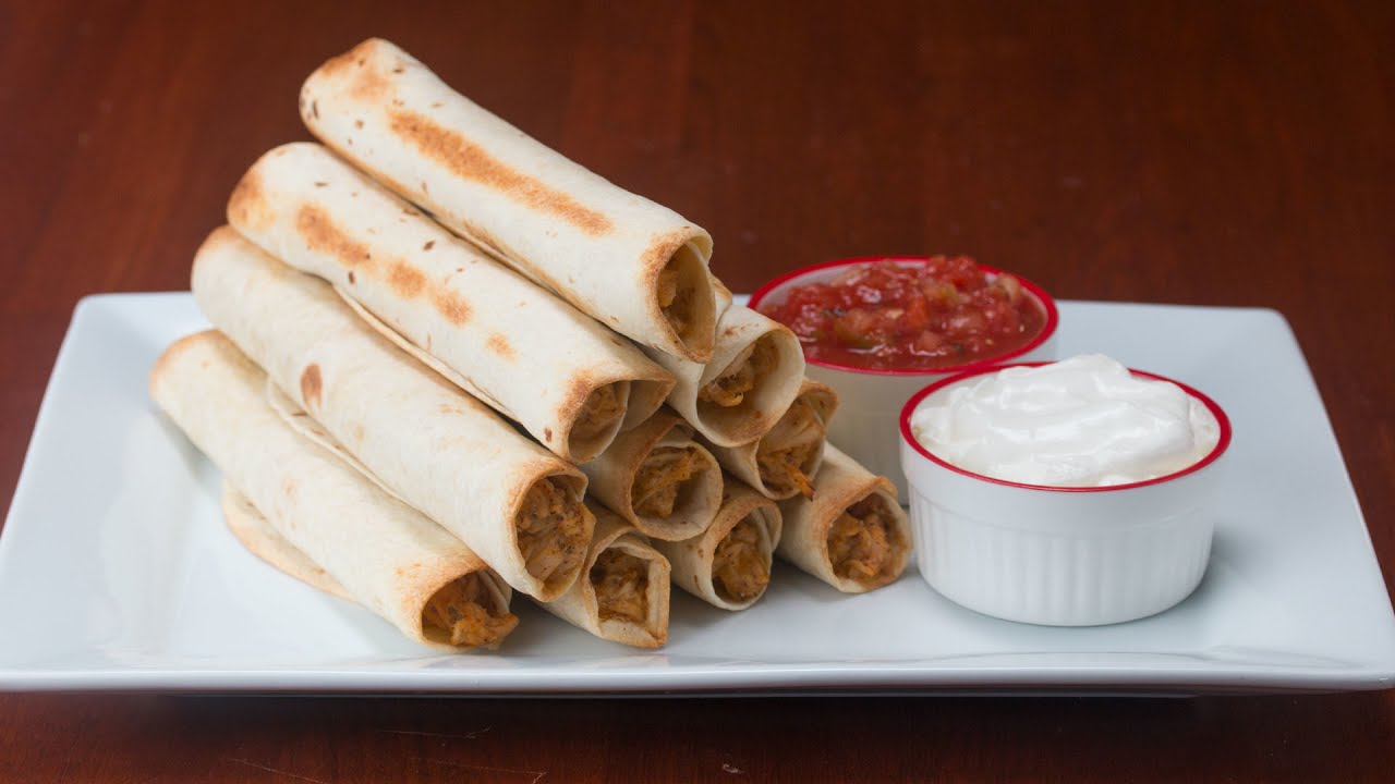 Cheesy Chicken Rolled Tacos (Flautas) YouTube