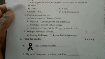 FA3 10TH CLASS BIOLOGY QUESTION PAPER || 2022 QUESTION PAPER ||