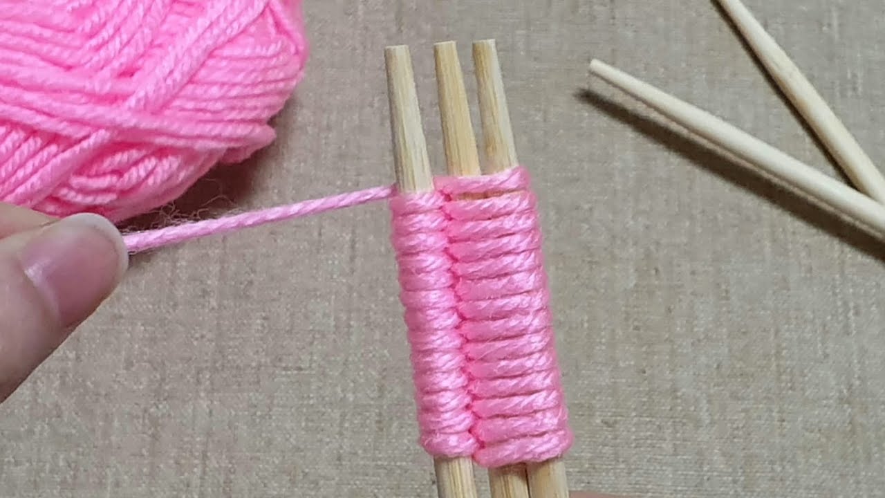 Amazing Flower Craft Ideas using Chopstick - Hand Embroidery Design Trick - DIY Woolen Flower Making