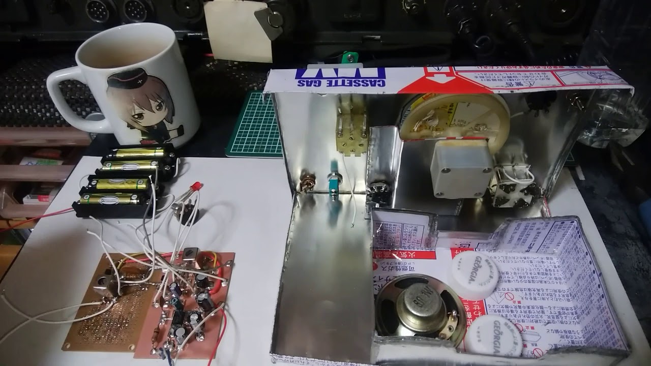BC342風自作ケース入りLA1050ストレート短波受信機製作 - YouTube